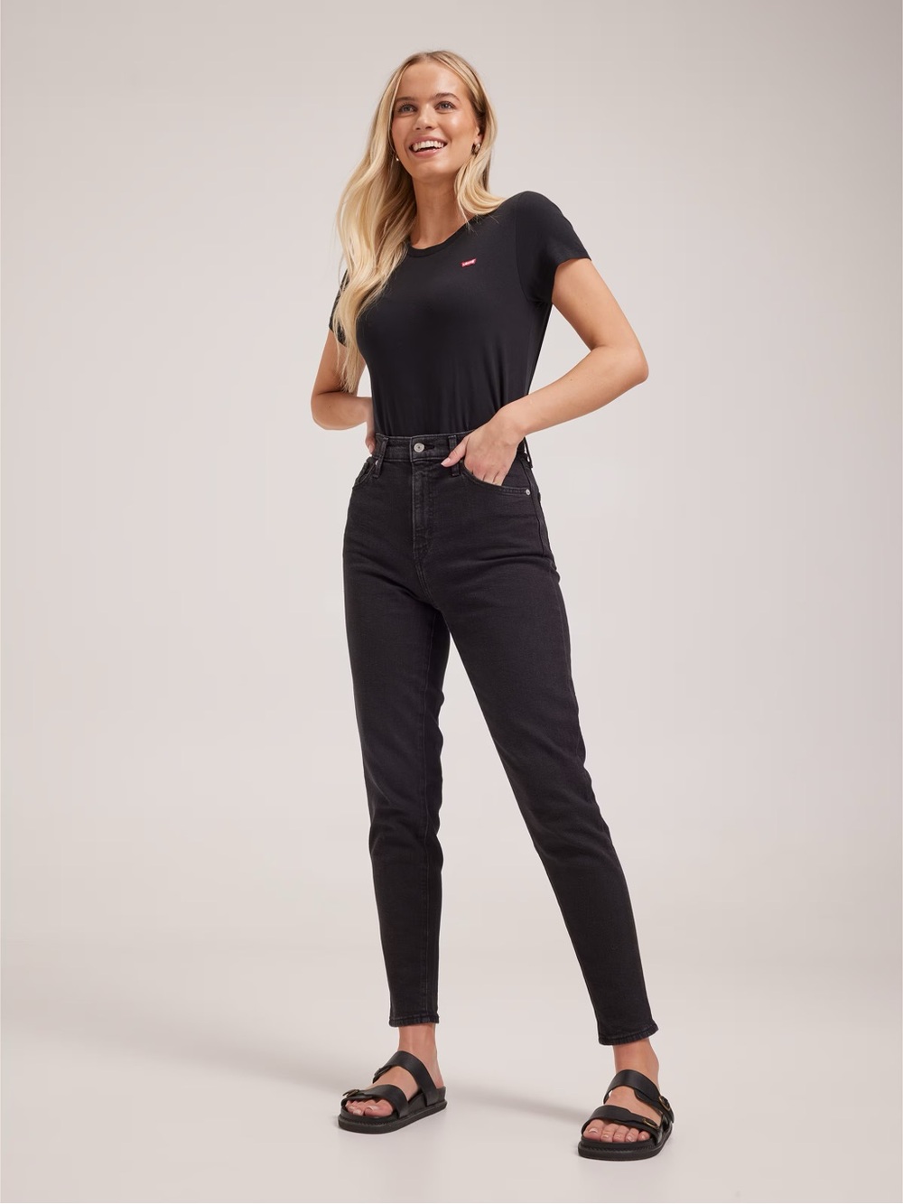 Levi’s High-waisted Mom Jeans in Flash Black